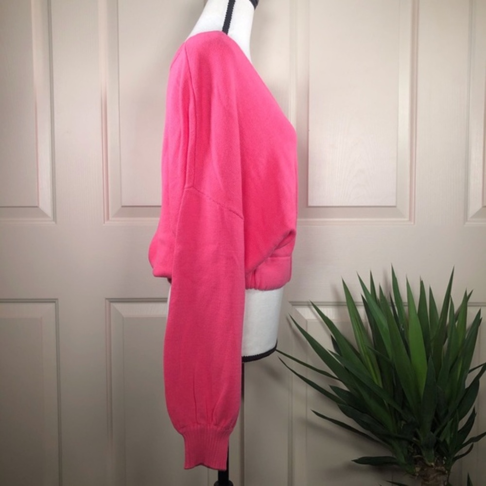 NWT Abound V-neck Knit sweater Pink Magenta Medium - Picture 2 of 7
